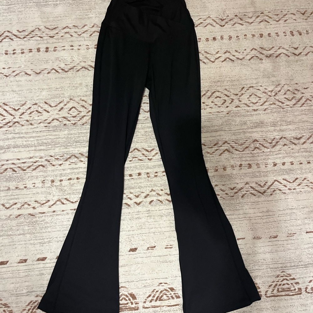 high rise crossed flare leggings